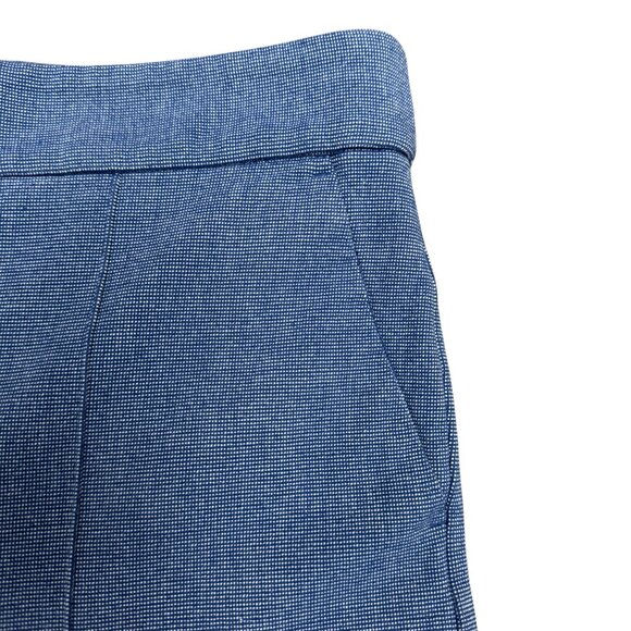 LOFT Women's EUC Pintuck Flare Leg Pants Blue/White Micro-Dot | Size 12 - Picture 8 of 9